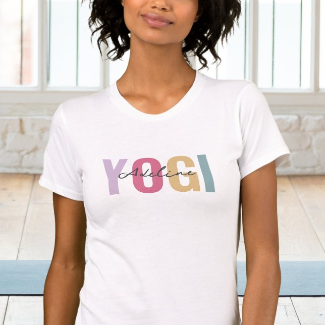 Camiseta Boho Pastel Color Yogi Con Nombre (Subido por el creador)