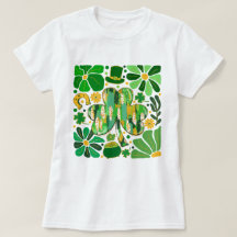 Boho Purpurina Floral St Patrick Day Shamrock