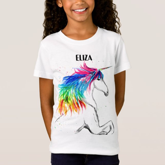 Camiseta Boho Rainbow Cute Chicas Unicorn Niños (Anverso)