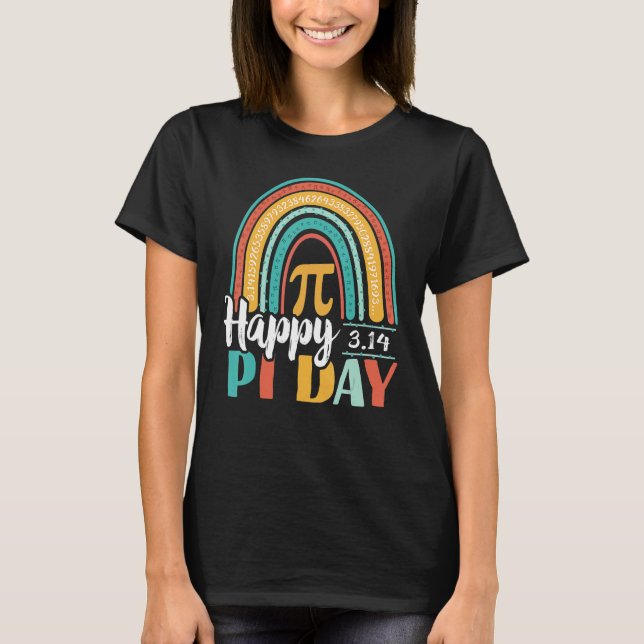 Camiseta BOHO Rainbow Happy Pi Day 3 14 Math Geek (Anverso)