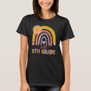 Camiseta Boho Rainbow Hola profesor de 5º grado Primer Día 