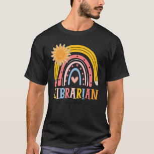 Camiseta Boho Rainbow Librarian Squad primer día de escuela