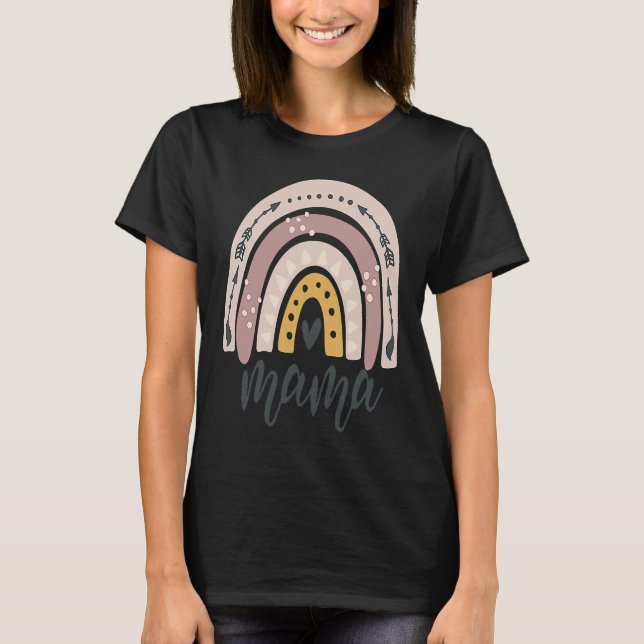 Camiseta Boho Rainbow Mama Mom Mommy New Mom Mother's Day (Anverso)