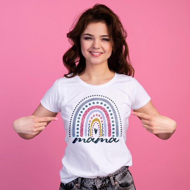 Camiseta Boho Rainbow Mama Shirt (Subido por el creador)