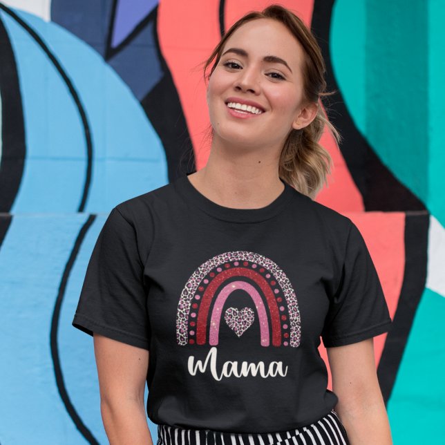 Camiseta Boho Rainbow Mama Shirt, Pink Tones (Subido por el creador)