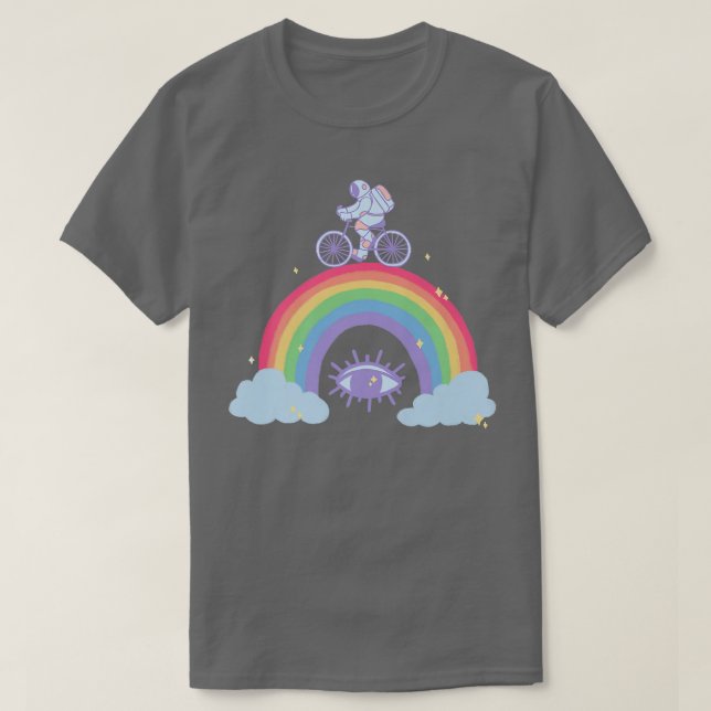 Camiseta Boho Rainbow Premium de Astronauta (Diseño del anverso)