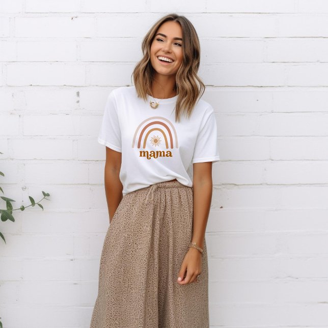 Camiseta Boho Rainbow Sun Mama (Subido por el creador)