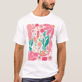 Camiseta Boho Resumen Flor Retro Noche Bots Flor