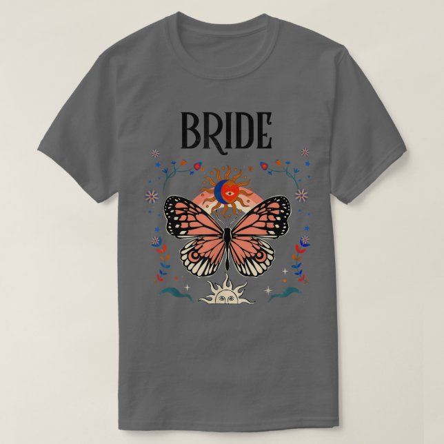 Camiseta Boho Retro Celestial Bachelorette Bride Bride (Diseño del anverso)