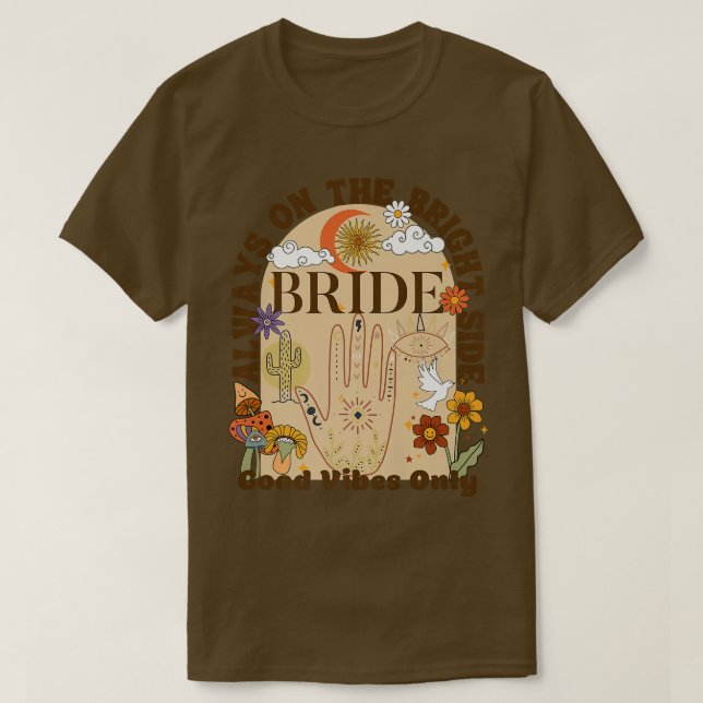 Camiseta Boho Retro Celestial Despedida de Soltera Novia Da (Diseño del anverso)