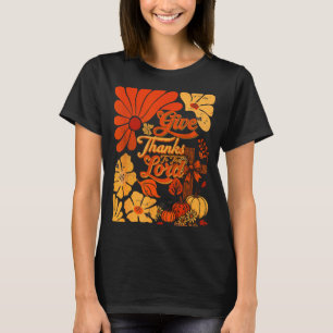 Camiseta Boho Retro Cristiano Otoño Calabaza Da Gracias A T
