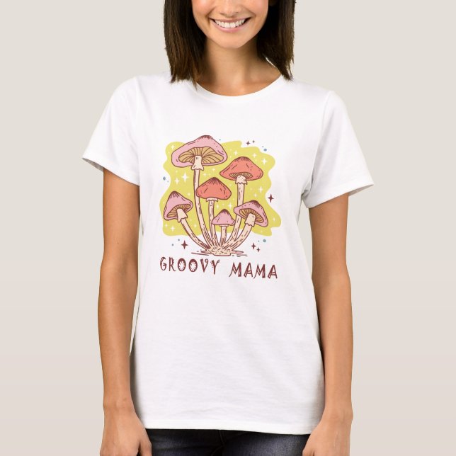 Camiseta Boho Retro Groovy Mama (Anverso)