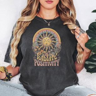 Camiseta Boho Retro Sol Con Radiar Positividad