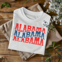 Camiseta boho roja y azul patriótica de Alabama