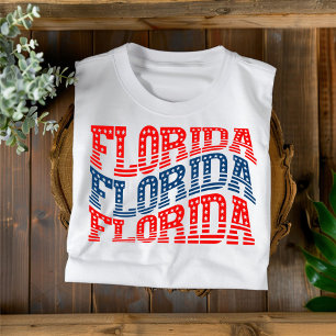 Camiseta boho roja y azul patriótica de Florida