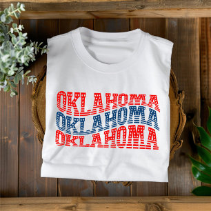 Camiseta boho roja y azul patriótica de Oklahoma