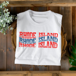 Camiseta boho roja y azul patriótica de Rhode Isla