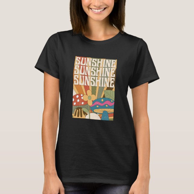 Camiseta Boho Sunshine Mushroom Planta Flor Jardín Foragin (Anverso)