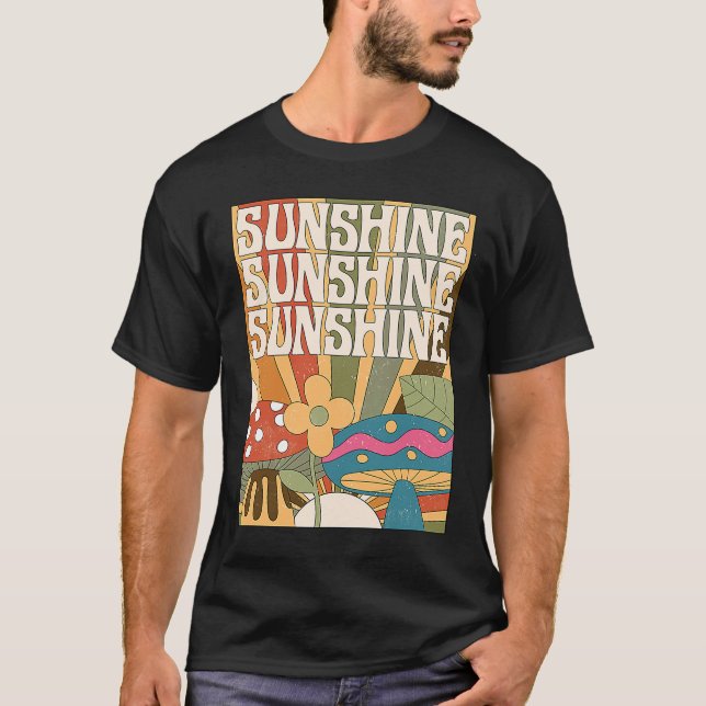 Camiseta Boho Sunshine Mushroom Planta Flor Jardín Foragin (Anverso)