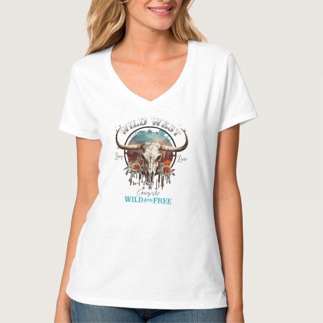 Camiseta Boho Wild and Free V-neck (Anverso)