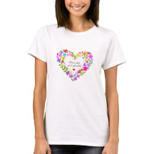 Camiseta Boho Wildflower Heart Personalizable