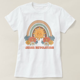 Camiseta Boho Wildflower Retro Sol Jesús Revolución