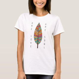 Camiseta Boho Yoga Tribal Feather One Love One Soul 