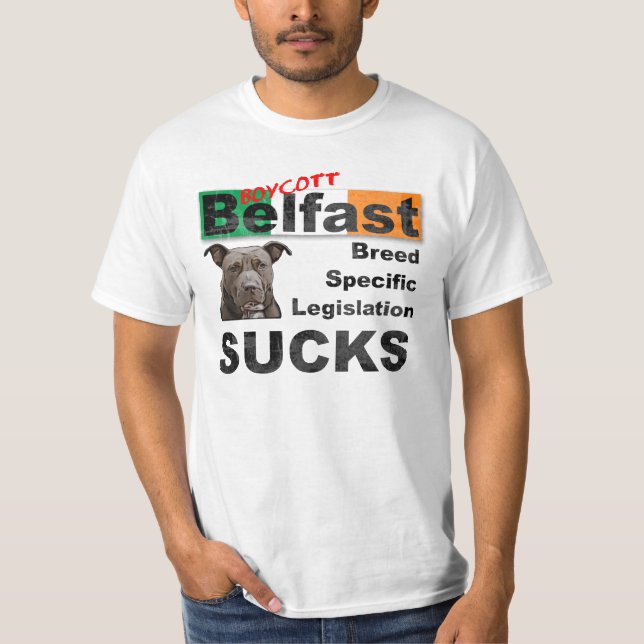 Camiseta Boicoteo Belfast, Irlanda para los perros de BSL (Anverso)