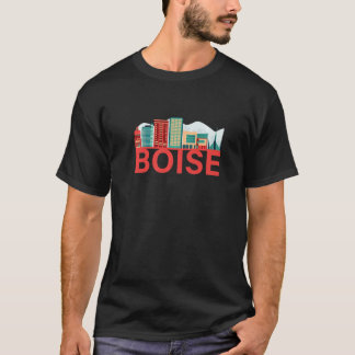 Camiseta Boise Idaho Estados Unidos Skyline Silhouette Esqu