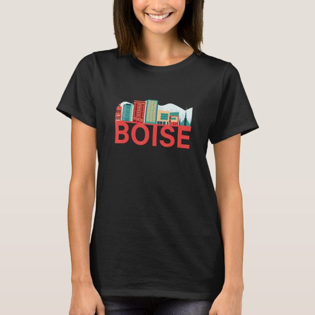 Camiseta Boise Idaho Estados Unidos Skyline Silhouette Esqu (Anverso)