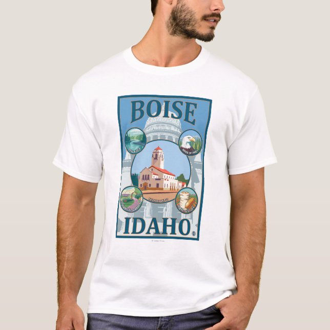 Camiseta Boise, poster del viaje de IdahoScenic (Anverso)