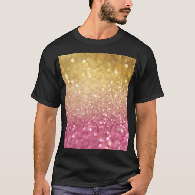Camiseta Bokeh Gold Pink: Luces abstractas (Anverso)