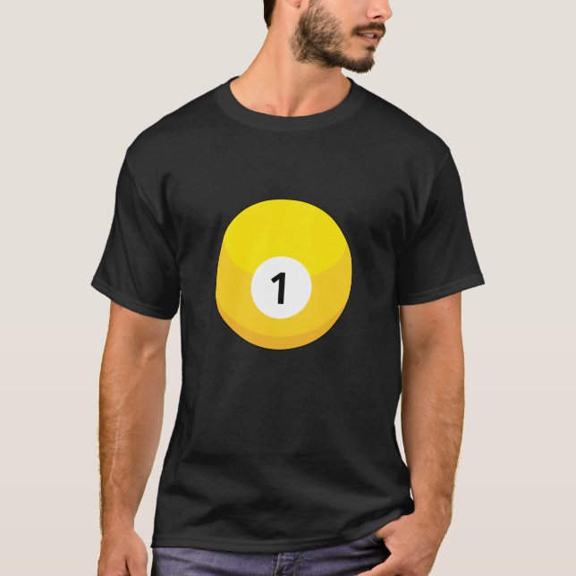 Camiseta Bola amarilla Billiard Número Uno (Anverso)