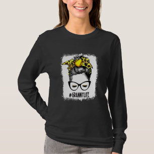 Camiseta Bola blanqueada de softball Granny Messy Bun Game 