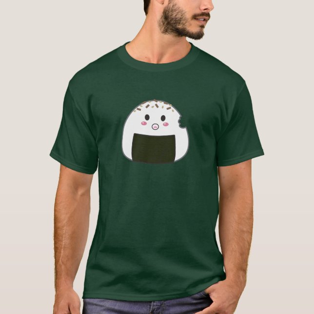 Camiseta Bola de arroz de Kawaii "Onigiri" con Bitemark (Anverso)