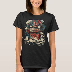Camiseta Bola de arte Dragón japonesa Wave Bento Box Lunbox