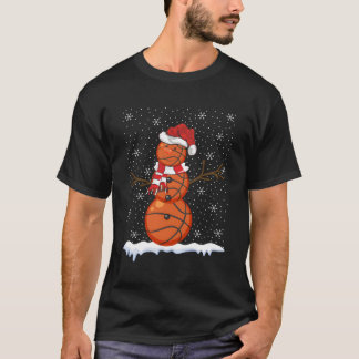 Camiseta Bola De Baloncesto De Snowman De Estilo Sueco Para