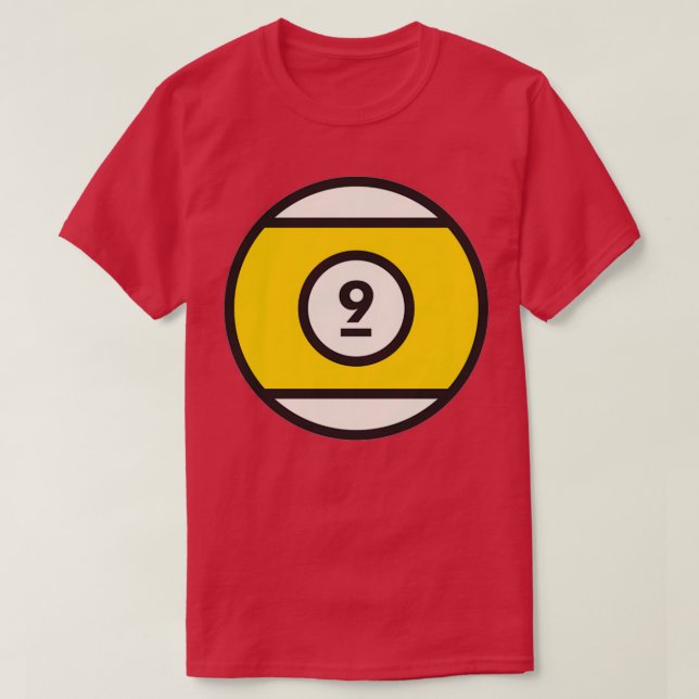 Camiseta Bola de billar amarilla 9 (Diseño del anverso)