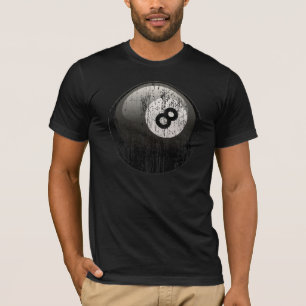 CAMISETA BOLA DE BILLAR DEL NÚMERO 8 - EROSIONADA Y