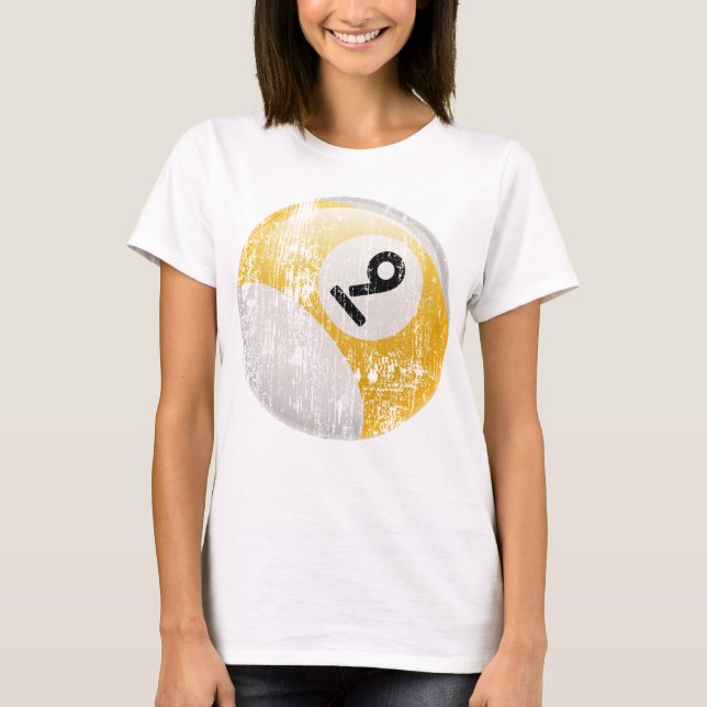 CAMISETA BOLA DE BILLAR DEL NÚMERO 9 - EROSIONADA Y (Anverso)