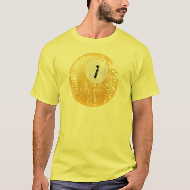 CAMISETA BOLA DE BILLAR DEL NÚMERO UNO - ENVEJECIDA Y (Anverso)