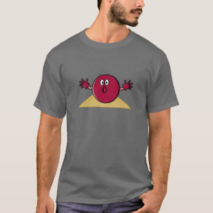 Camiseta bola de boliche divertida y asustada bajando por l