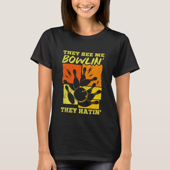 Camiseta Bola de boliche Pin Bowler Strike Bowling Fanatic  (Anverso)