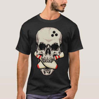 Camiseta Bola de Bowling Skeleton Head Bowling Ball