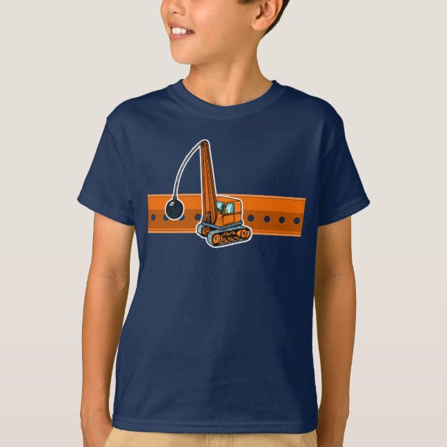 Camiseta bola de demolición de la construcción del naranja (Anverso)
