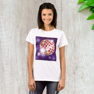 Camiseta Bola de Disco Retro 70 Rojo Vibrante