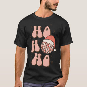 Camiseta Bola de discoteca de Navidad retro Groovy Ho Ho Ho