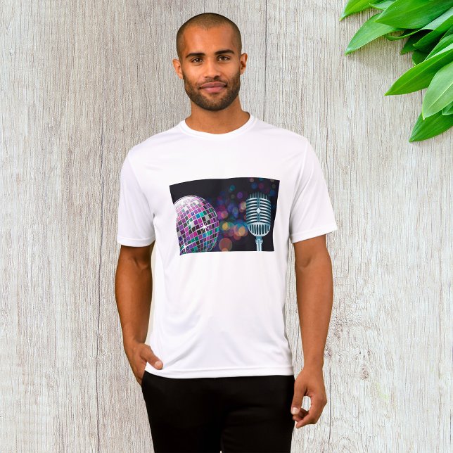 Camiseta Bola de Discoteca Retro y Micrófono Antiguo (Subido por el creador)