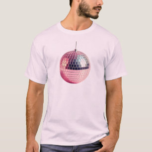 Camiseta Bola de Discoteca Rosa – Estética de Fiesta para S