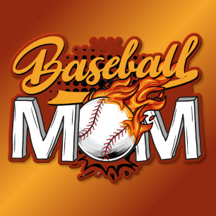 Camiseta Bola de Flaming de la Madre del Béisbol